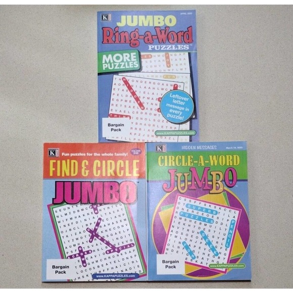 JUMBO WORD Find Circle Ring Kappa Activity Books - Set Of 3 (2022) - See Pics!